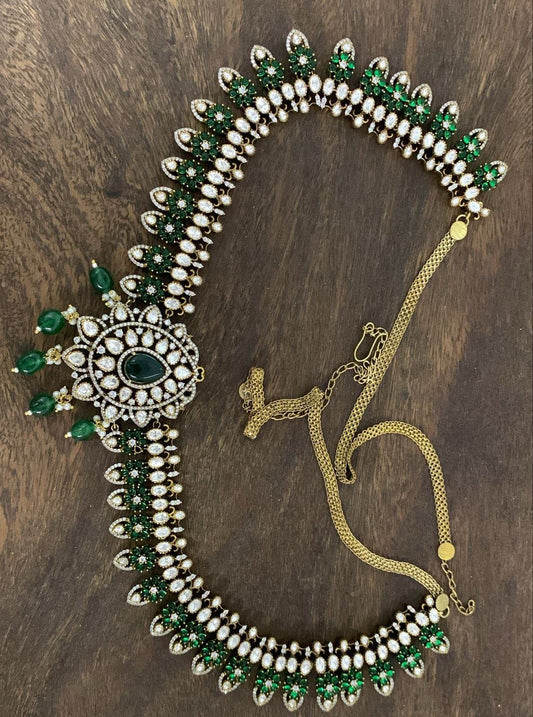 Moissanite Stones Bridal Hip Chain - Nakshatra Jewels