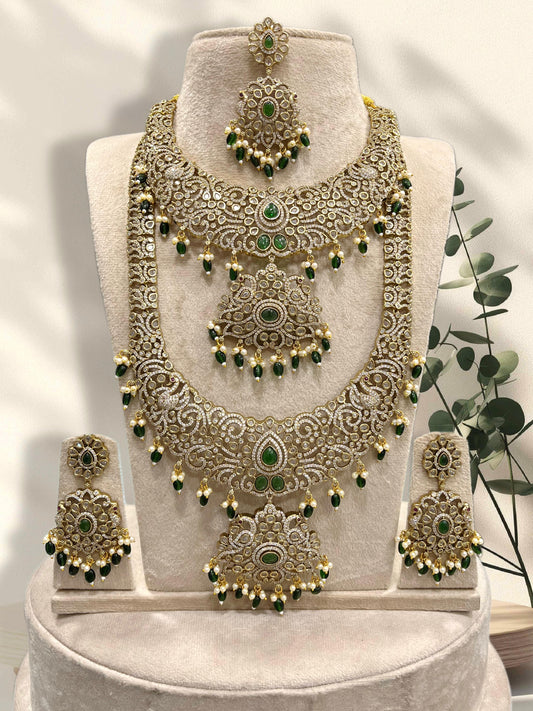 Victorian Polish with AD Stones Bridal Combo Set