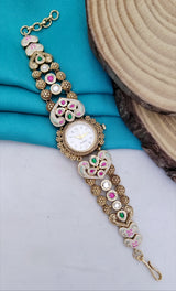 Premium Imitation Jewelry with Kundan Stone Antique Watch