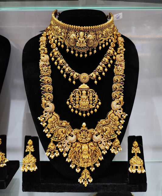 Nakshi Work with AD Stones Bridal Combo