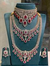 American Diamond Stones Bridal Combo Set - Nakshatra Jewels