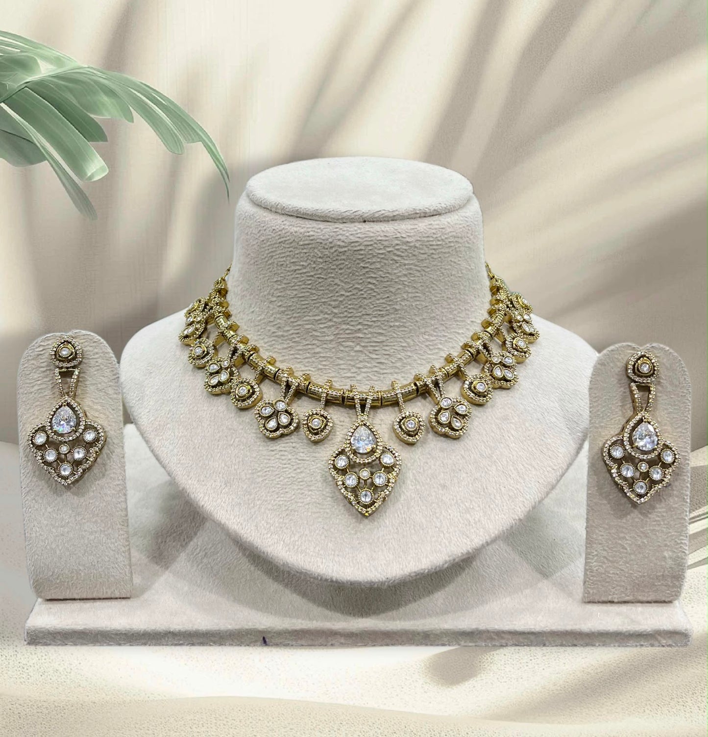 Victorian Polish AD Stones Necklace