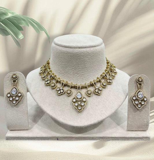 Victorian Polish AD Stones Necklace