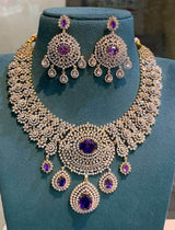 American Diamond Stones Bridal Necklace - Nakshatra Jewels