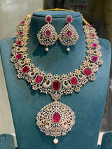 American Diamond Stones Bridal Medium Haram - Nakshatra Jewels