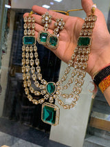 Victorian Polish with AD Stones Necklace - Nakshatra Jewels