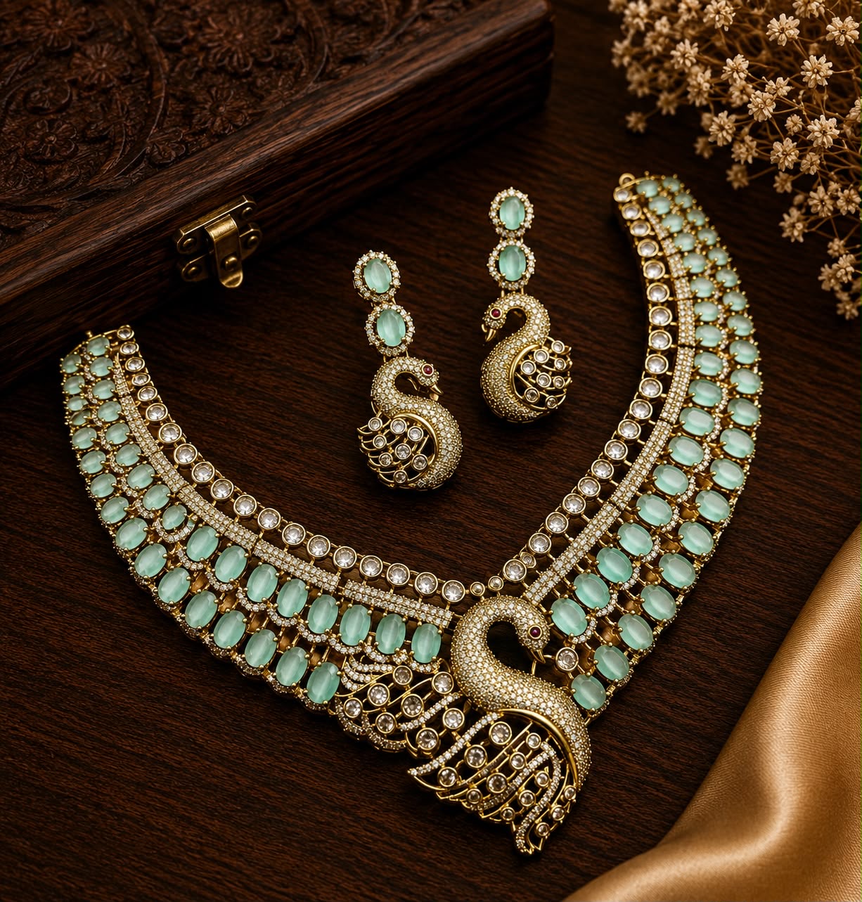 Victorian Polish with AD Stones Necklace