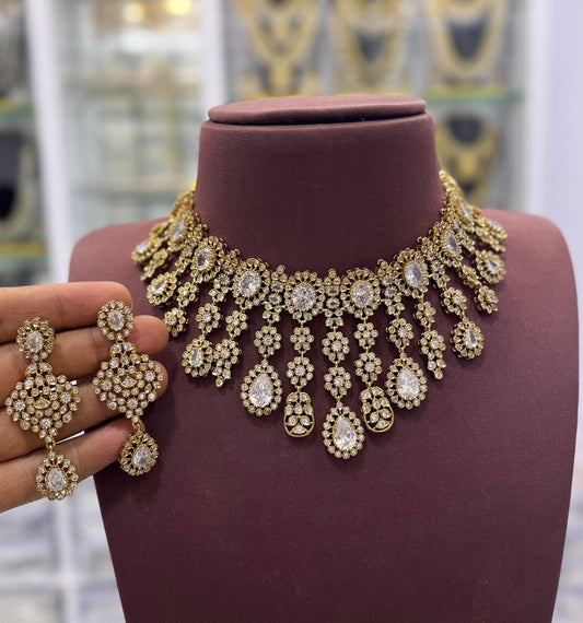 Victorian Polish with AD Stones Bridal Choker