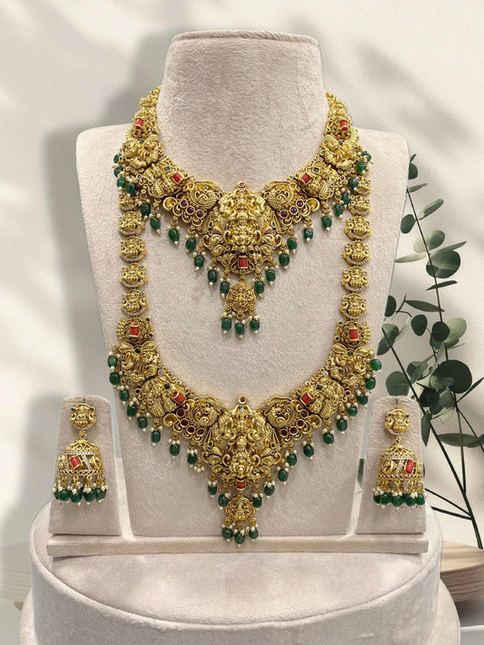 Nakshi Work with Coral Beads Bridal Combo Set
