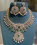 American Diamond Stones Bridal Necklace - Nakshatra Jewels
