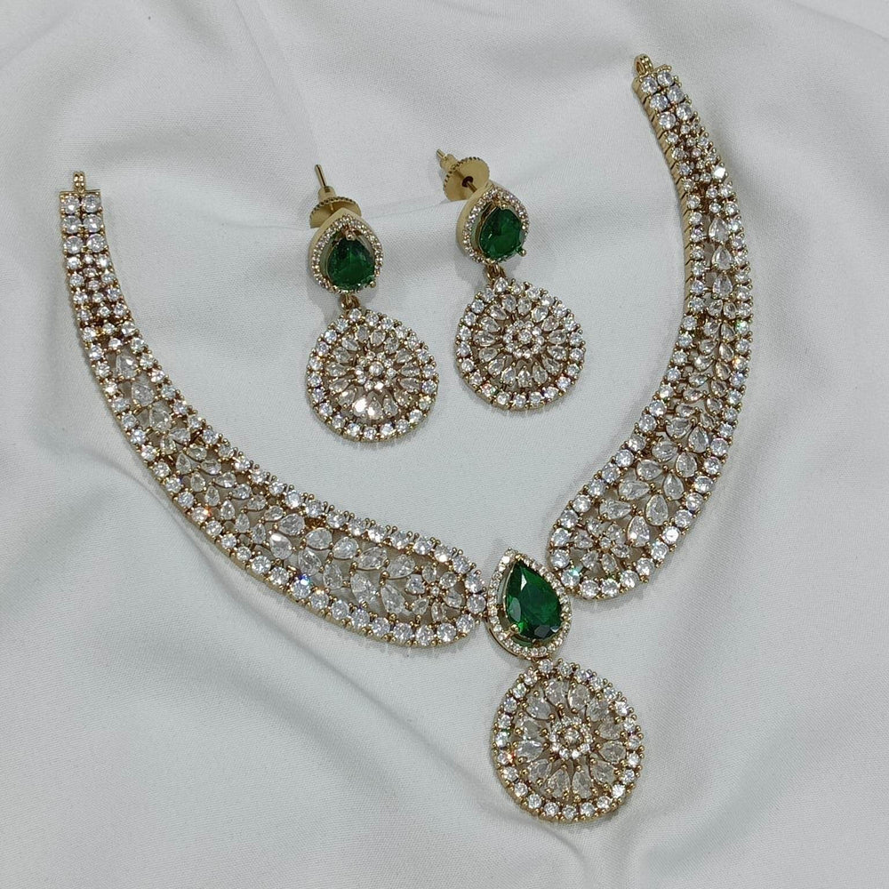 Victorian Polish AD Stones Necklace - Nakshatra Jewels