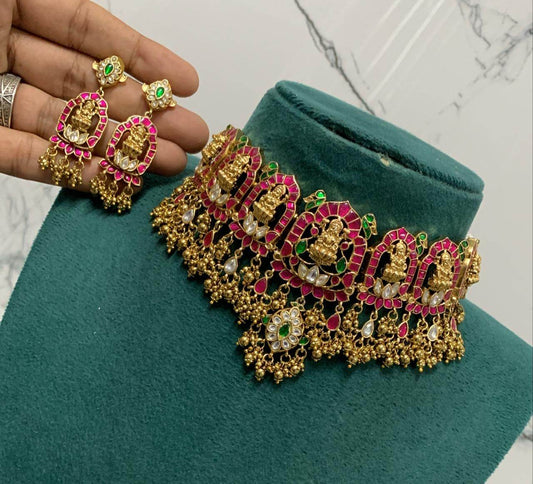 Jaadu Kundan Stones Bridal Necklace - Nakshatra Jewels