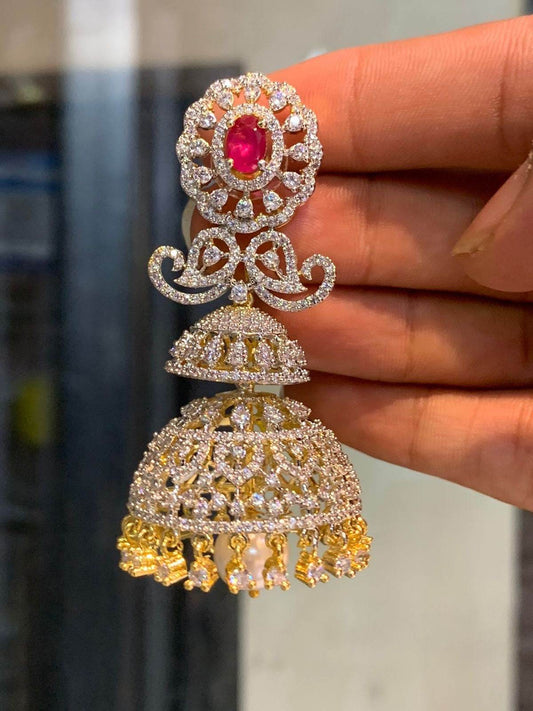 AD Stones Bridal Earrings - Nakshatra Jewels