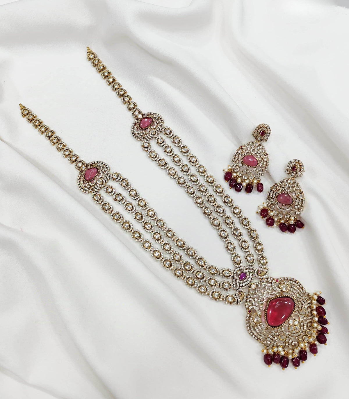 Victorian Polish with AD & Moissanite Stones Bridal Choker