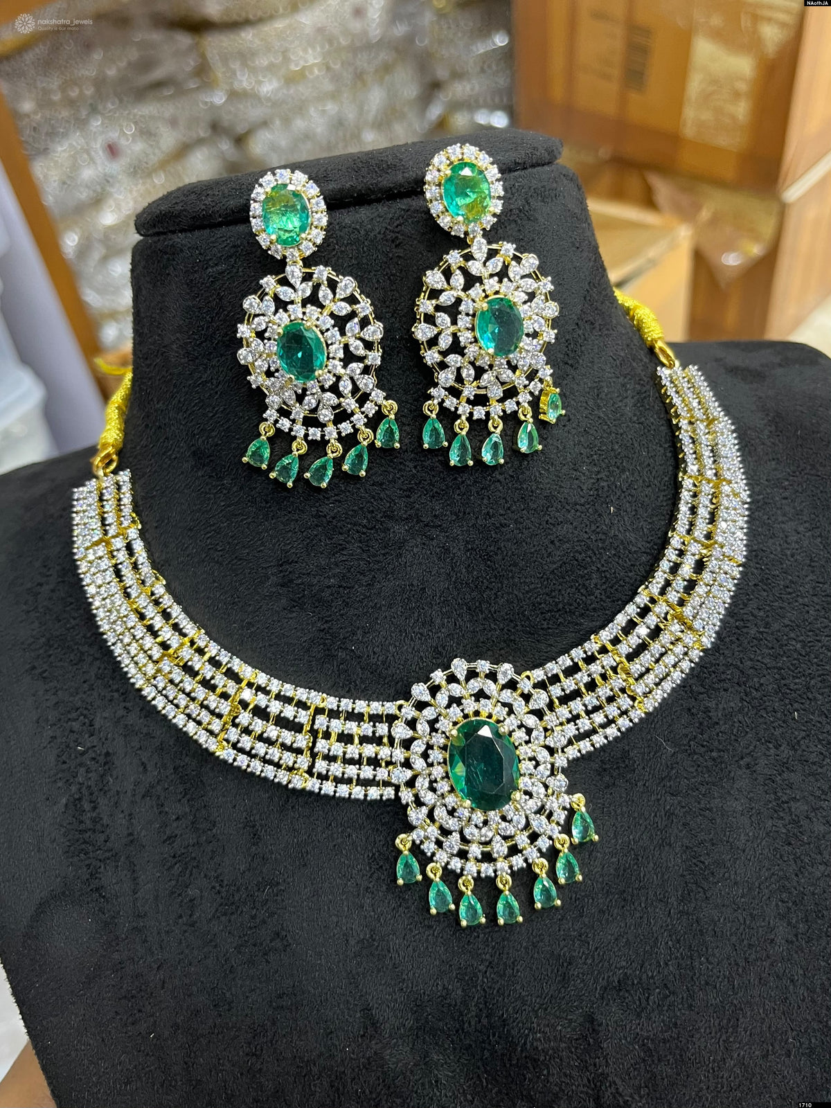 American Diamond Stones Bridal Necklace