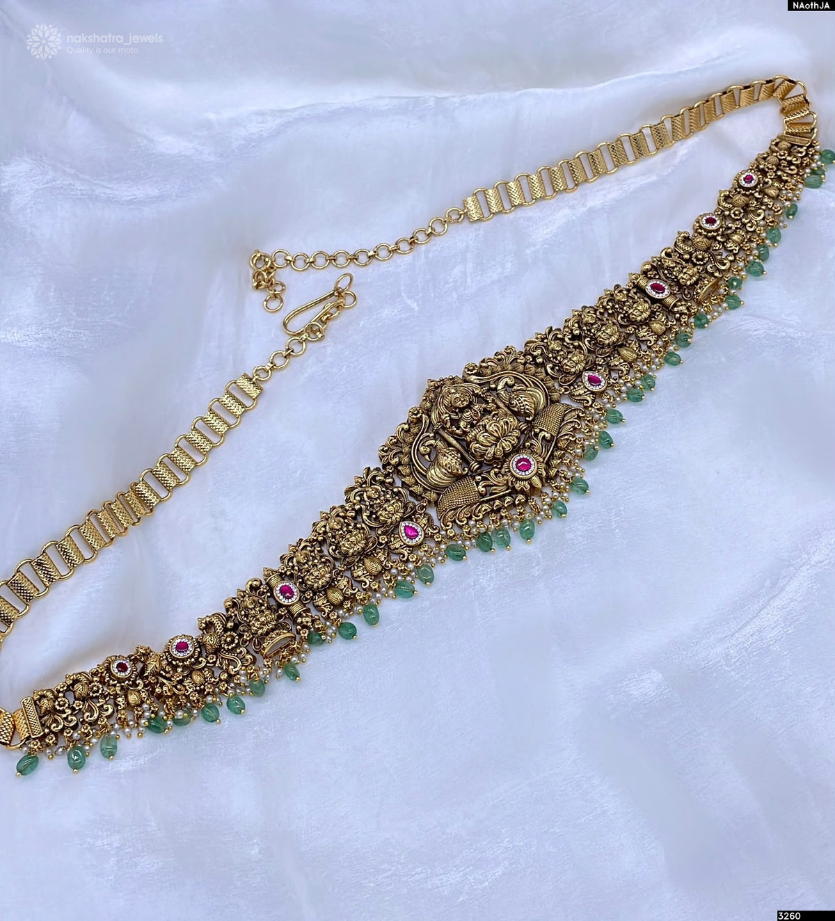 Nagasi Work with Kundan Stones Bridal Hip Chain