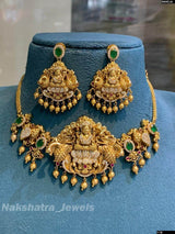 Nakshi work with AD Stones Choker - Nakshatra Jewels