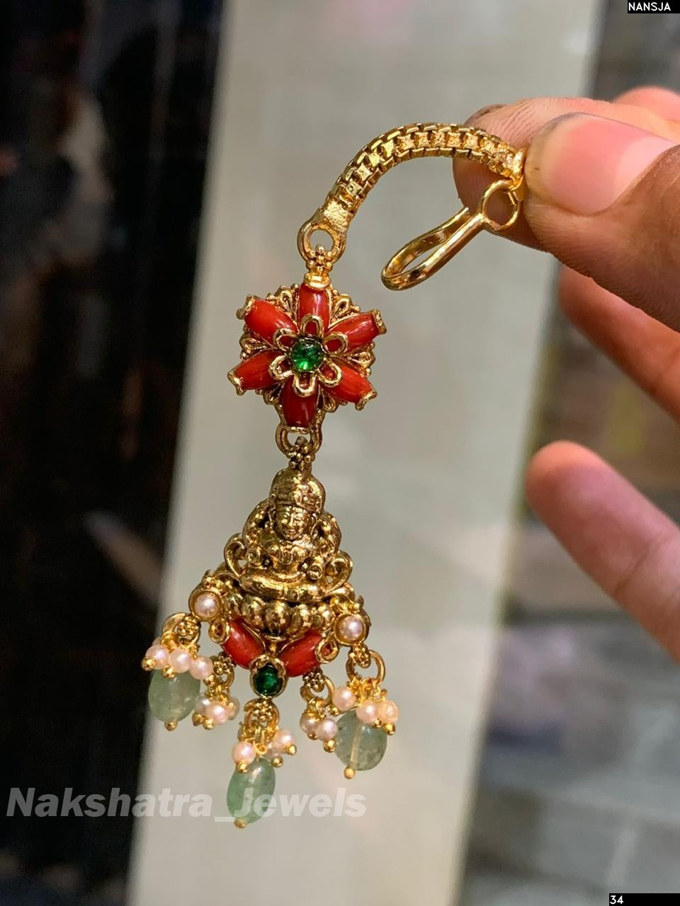 Nakshi work with Coral Beads Tikka