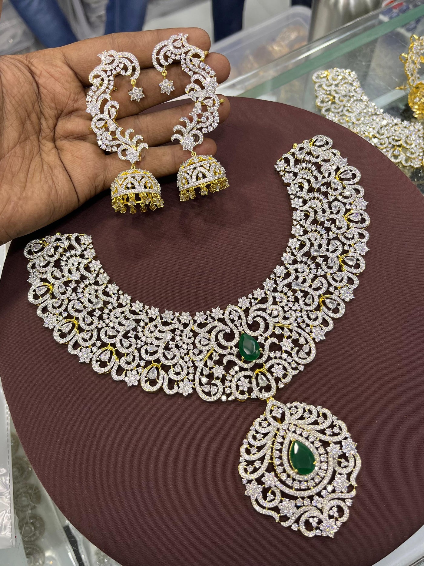 American Diamond Stones Bridal Necklace