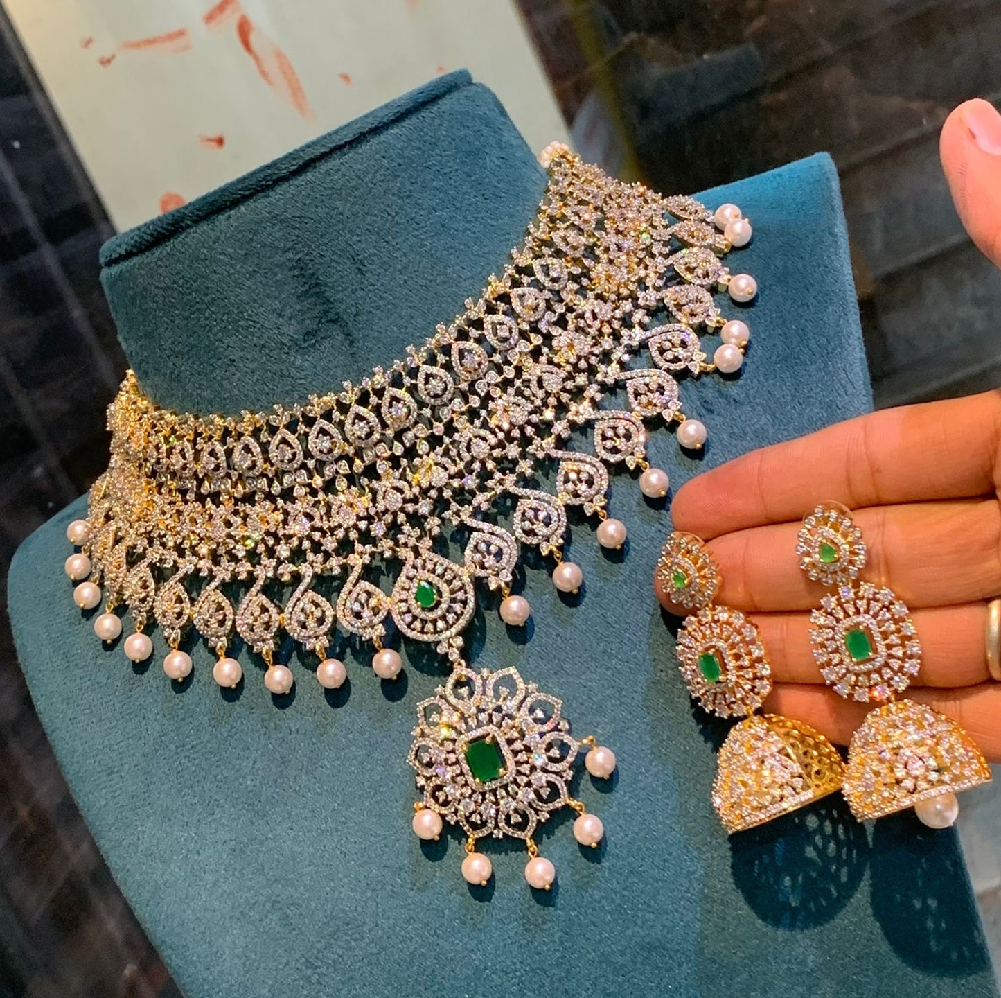 American Diamond Stones Bridal Choker