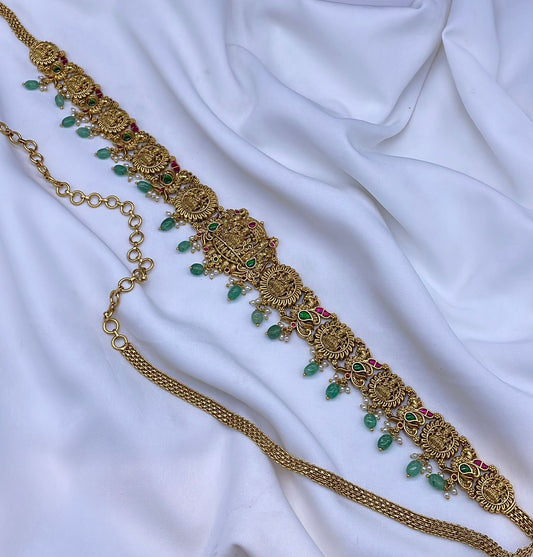 Nakshi Work with Kundan Stones Hip Chain