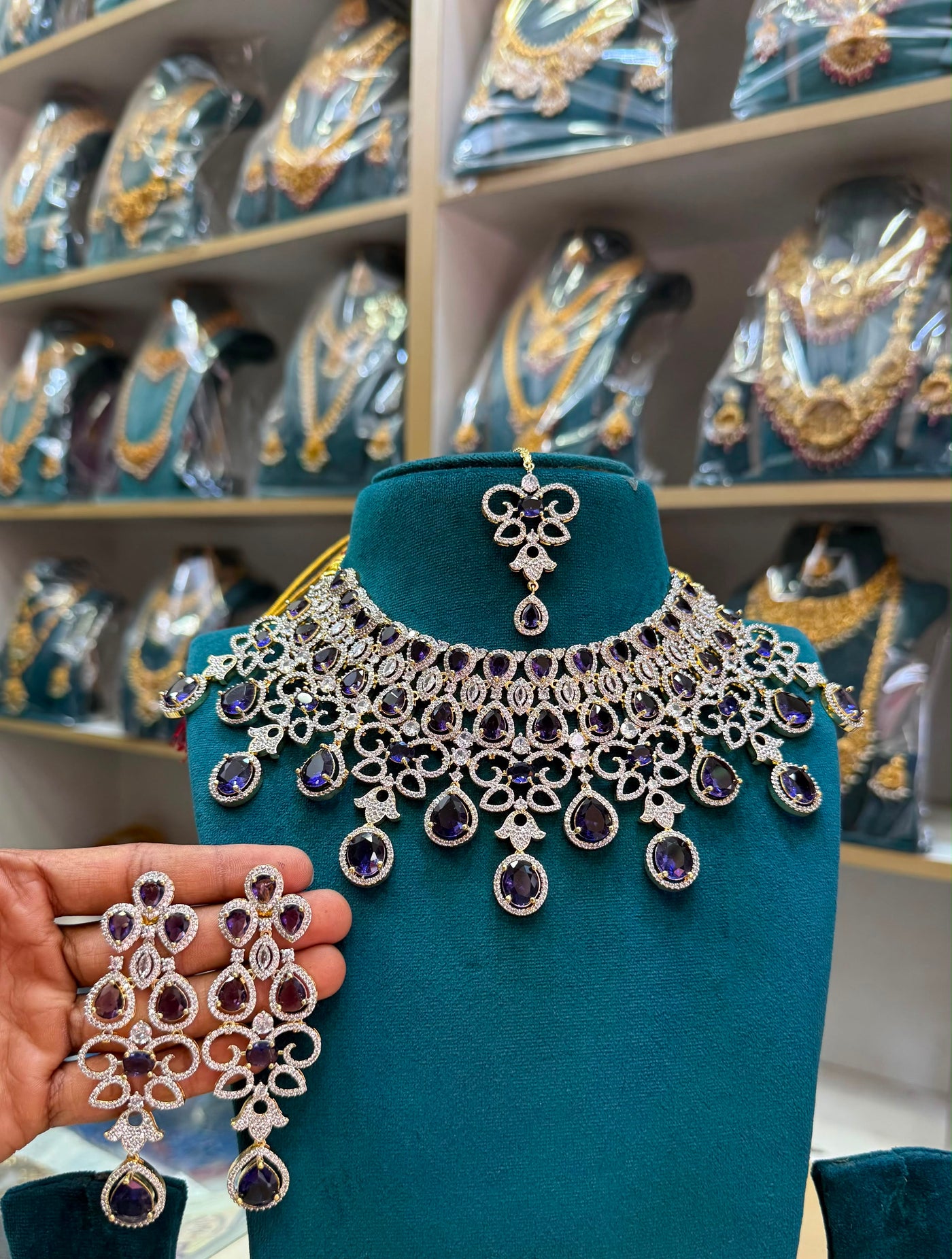 American Diamond Stones Bridal Choker