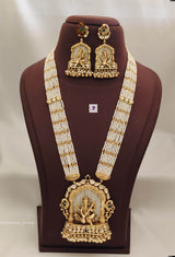 Nakshi Work Designer Locket with Pearl Mala Haram - Nakshatra Jewels