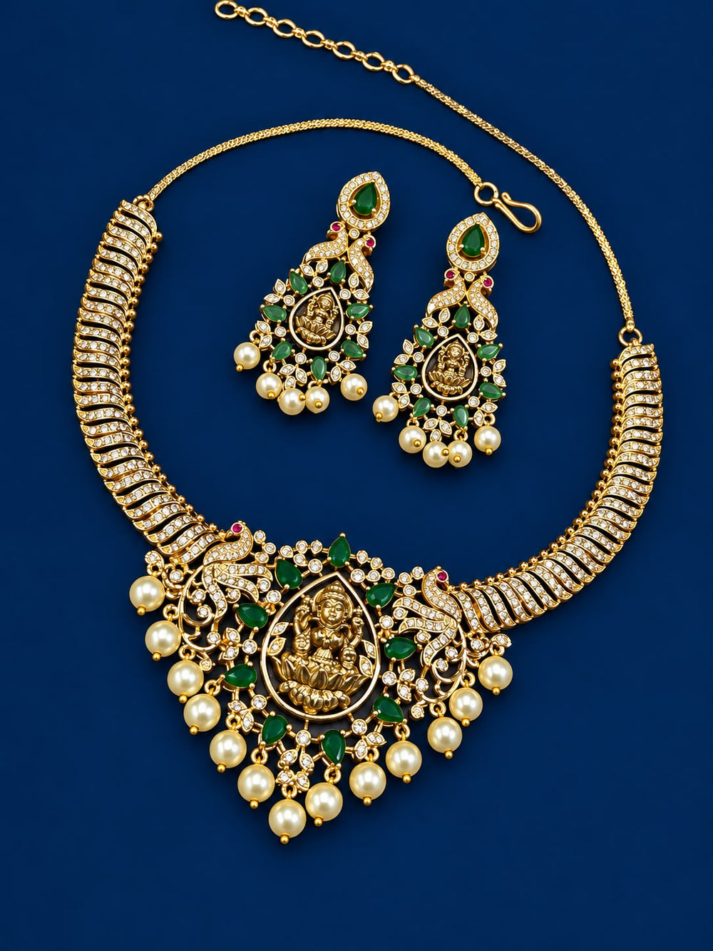 Nakshi Work with AD Stones Necklace