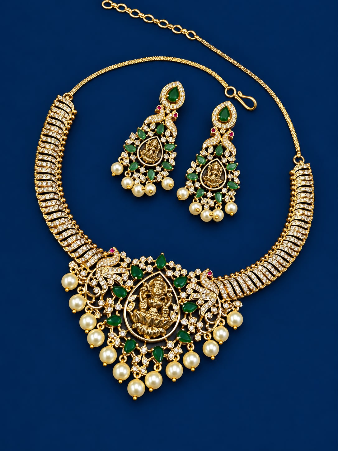 Nakshi Work with AD Stones Necklace
