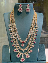 American Diamond Stones Bridal Layer Haram - Nakshatra Jewels