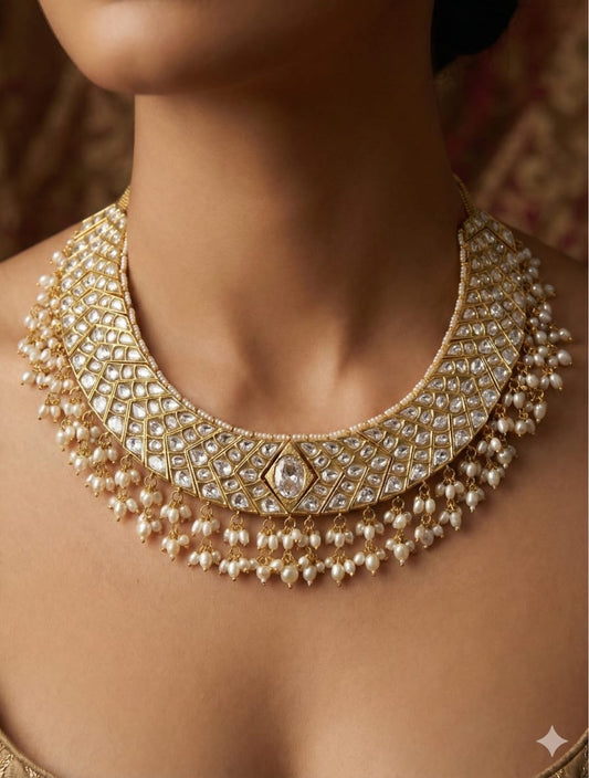 Jaadu Kundan Stones Bridal Necklace