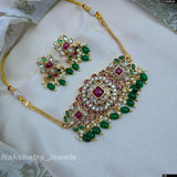 Premium Matt with Kempu & AD Stones Choker - Nakshatra Jewels