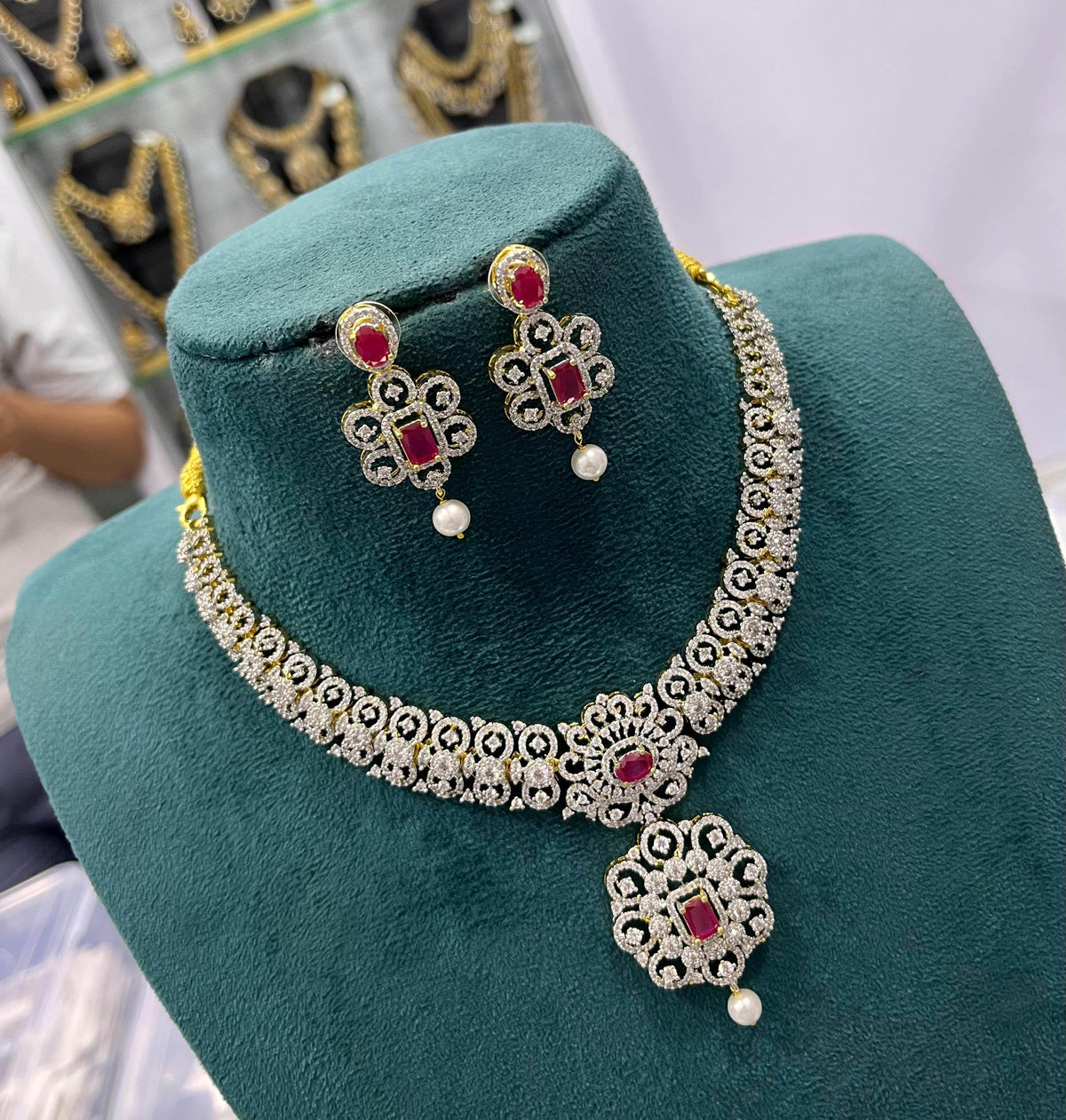 American Diamond Stones Necklace