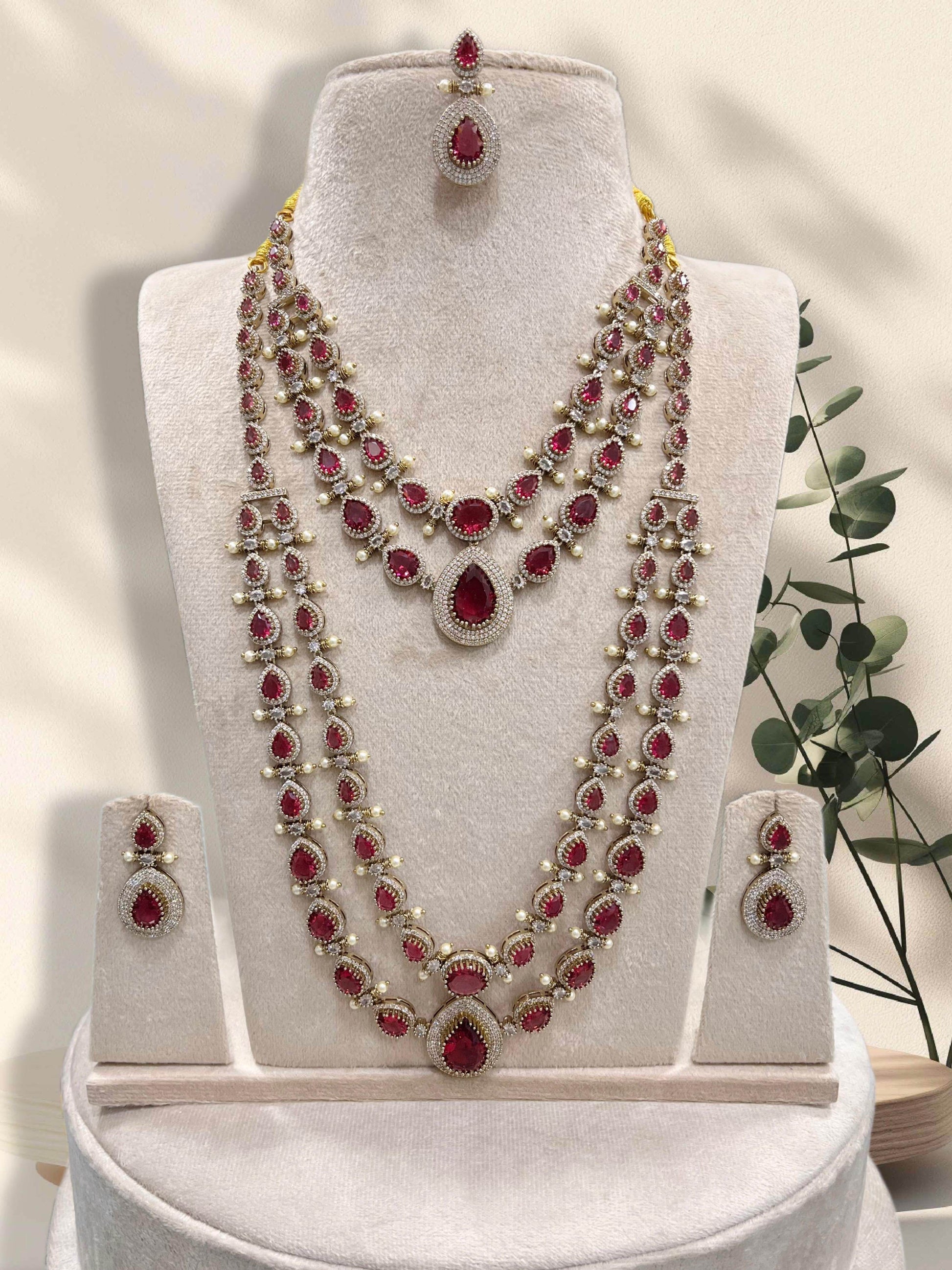 Victorian Polish with AD Stones Layer combo set - Nakshatra Jewels