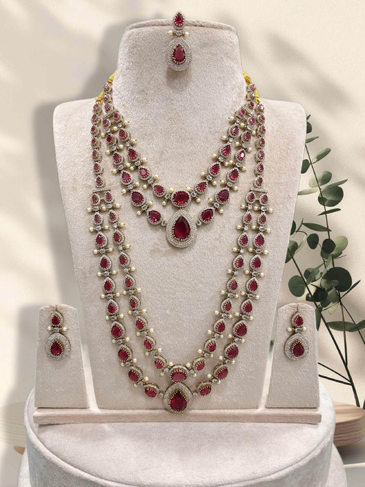 Victorian Polish with AD Stones Layer combo set - Nakshatra Jewels