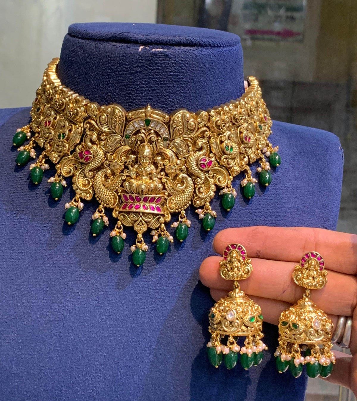 Nakshi Work with Kundan Stones Bridal Choker