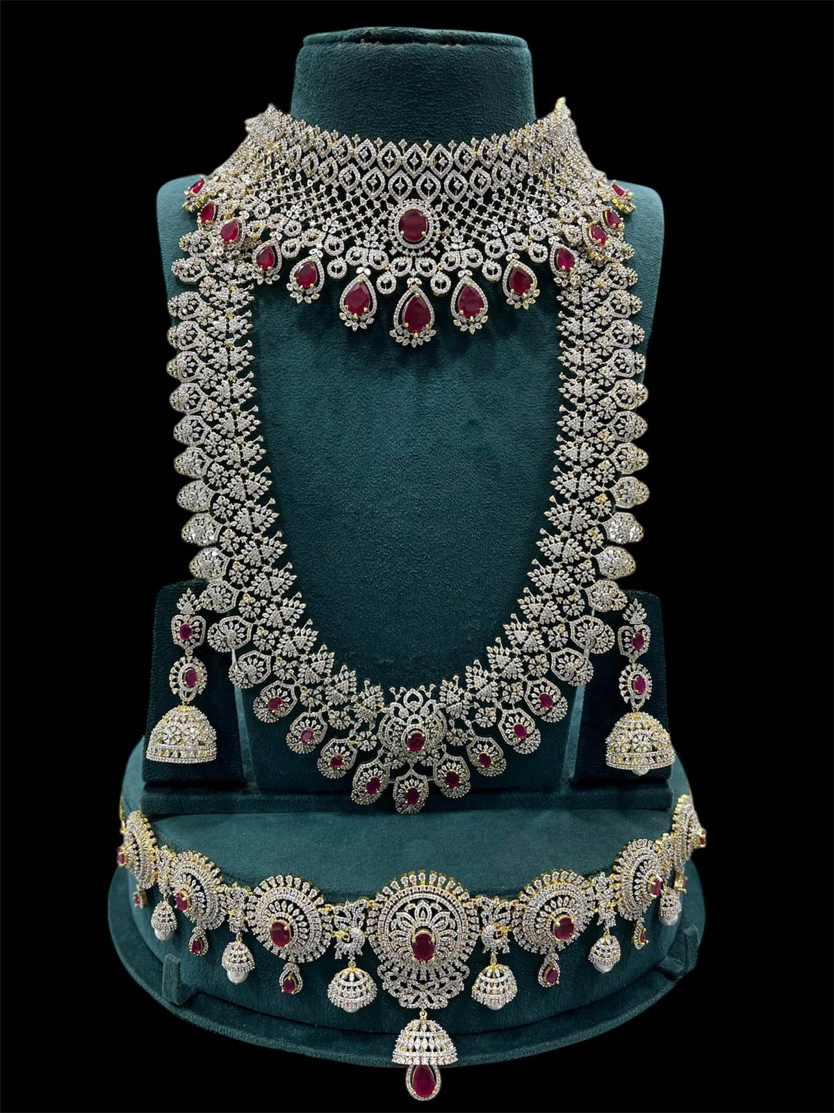 American Diamond Stones Bridal Combo Set