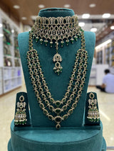 Victorian Polish with AD stones Bridal Set