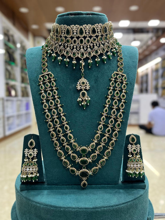 Victorian Polish with AD stones Bridal Set