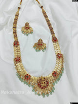 Nagasi Work with Coral Beads Bridal Haram - Nakshatra Jewels