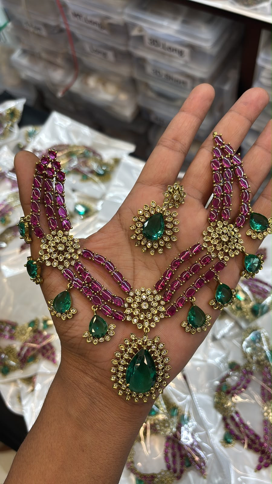 Victorian Polish with AD Stones Necklace
