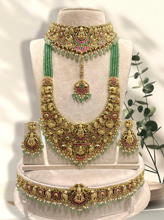 Nakshi Work with Jaadu Kundan Stones and Bridal Combo Set