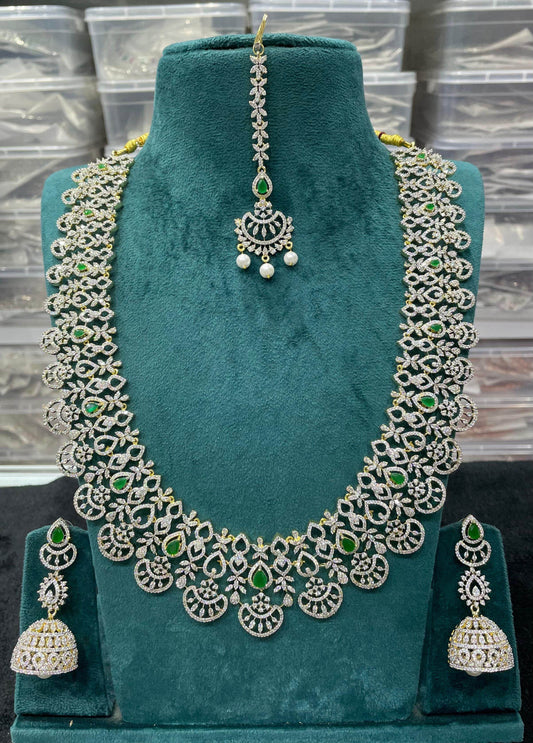 American Diamond Stone Bridal Haram - Nakshatra Jewels
