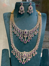 American Diamond Stones Bridal Combo Set - Nakshatra Jewels