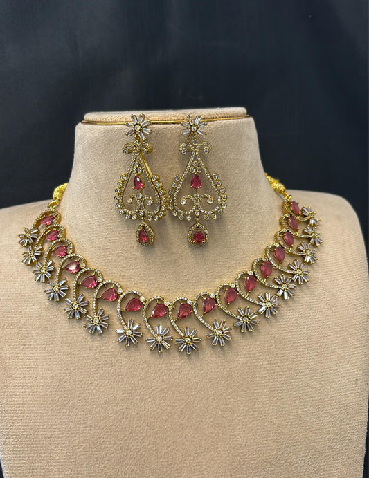 Victorian Polish AD Stones Necklace