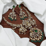 Victorian Polish with AD & Moissanite Stones Bridal Necklace - Nakshatra Jewels