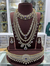 American Diamond Stones Bridal Combo Set - Nakshatra Jewels