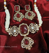 Victorian Polish AD & Moissanite Stones Bridal Choker - Nakshatra Jewels