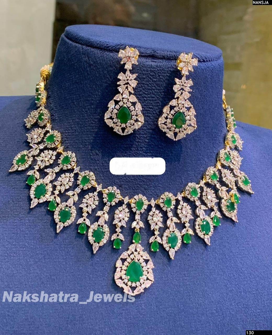 American Diamond Stones Bridal Necklace