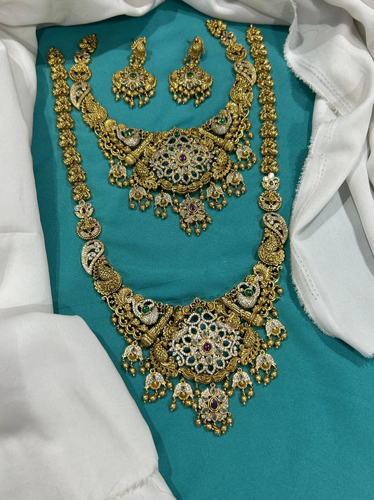 Nagasi Work with AD Stones Bridal Combo Set